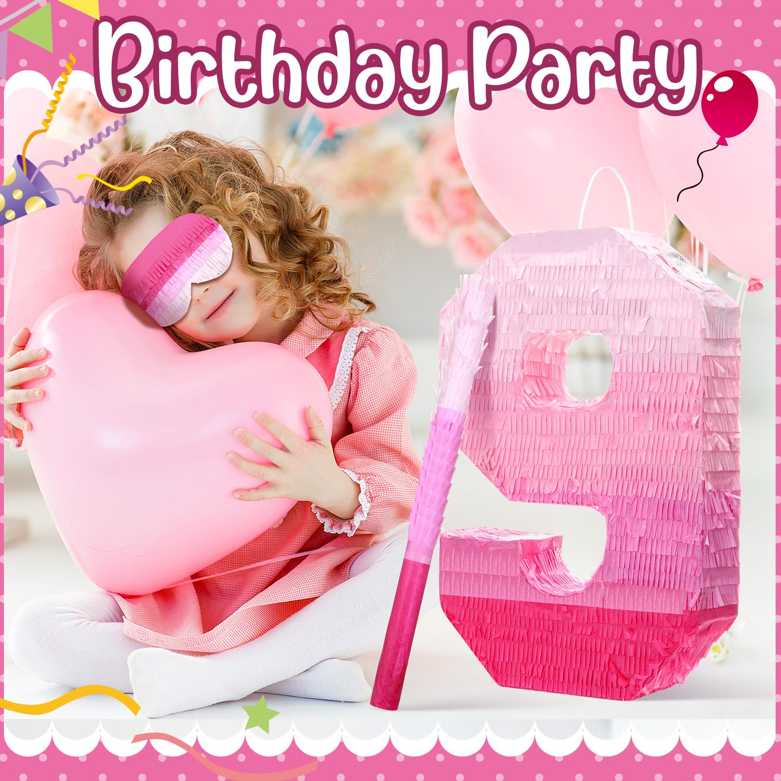 Number 1 Pinata First Birthday Pinata Decorations Gradient Pink Pinata ...
