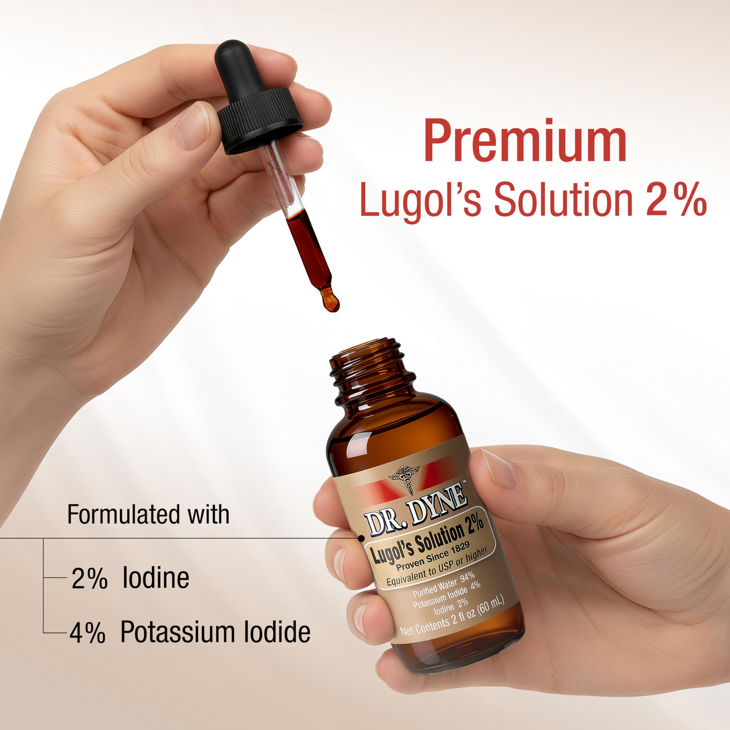 Lugol's Iodine Solution 2% - 2 fl oz - Premium Liquid Iodine & Potassium Iodide Solution - USP Grade or Higher - Made in The USA — Amazon image 3