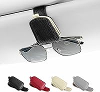 Vista 14 de SINGARO Soporte para lentes de sol para coche, hebilla magnética de cuero para visera de sol, clip para lentes de sol, clip para almacenamiento