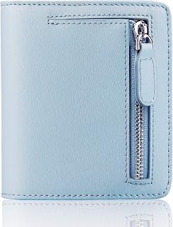 FUNTOR Small Wallets for Women, Ladies Small Compact Bifold Pocket RFID Blocking Genuine Leather Wallet for Women