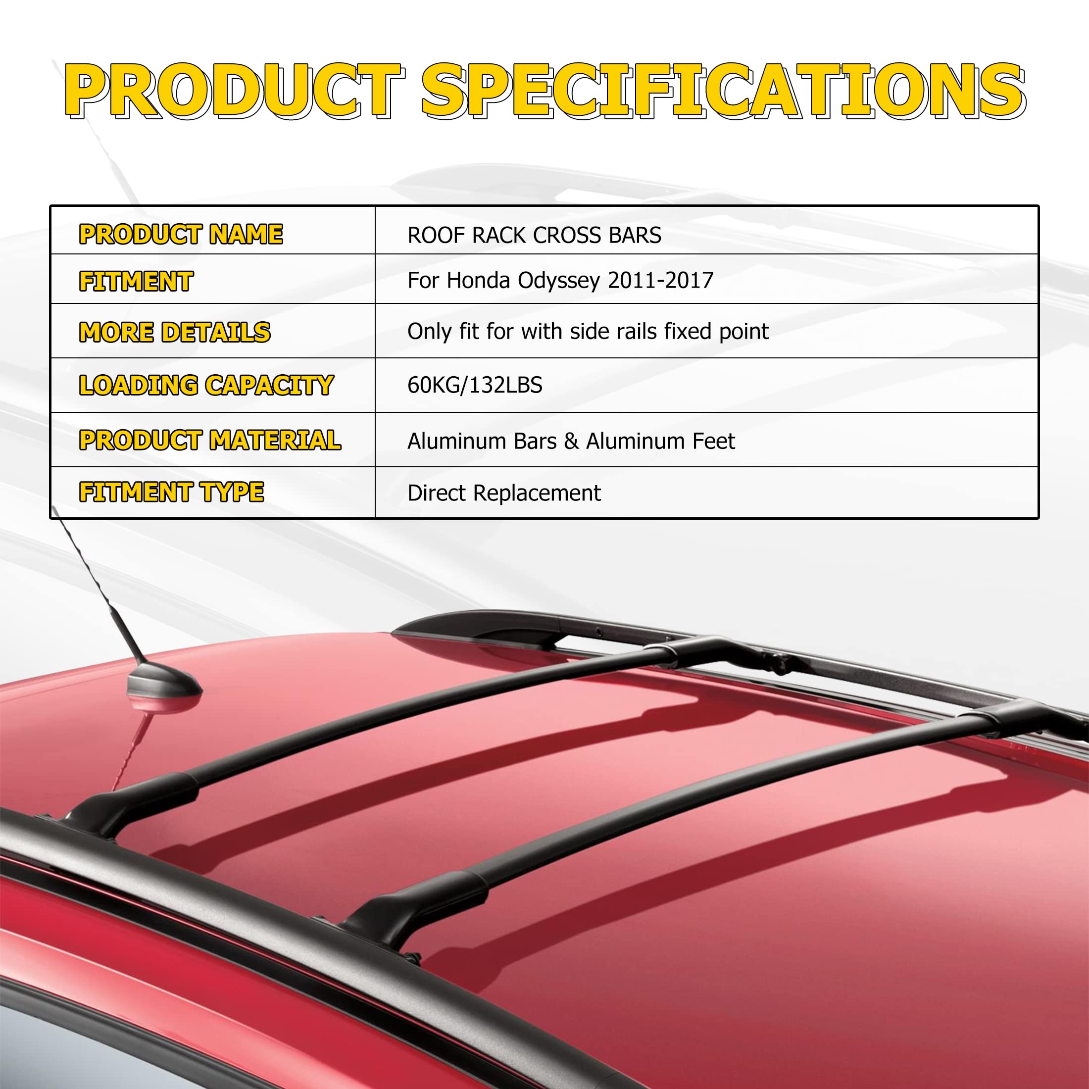 Auxmart Roof Rack Cross Bars Fit For Honda Odyssey 2011