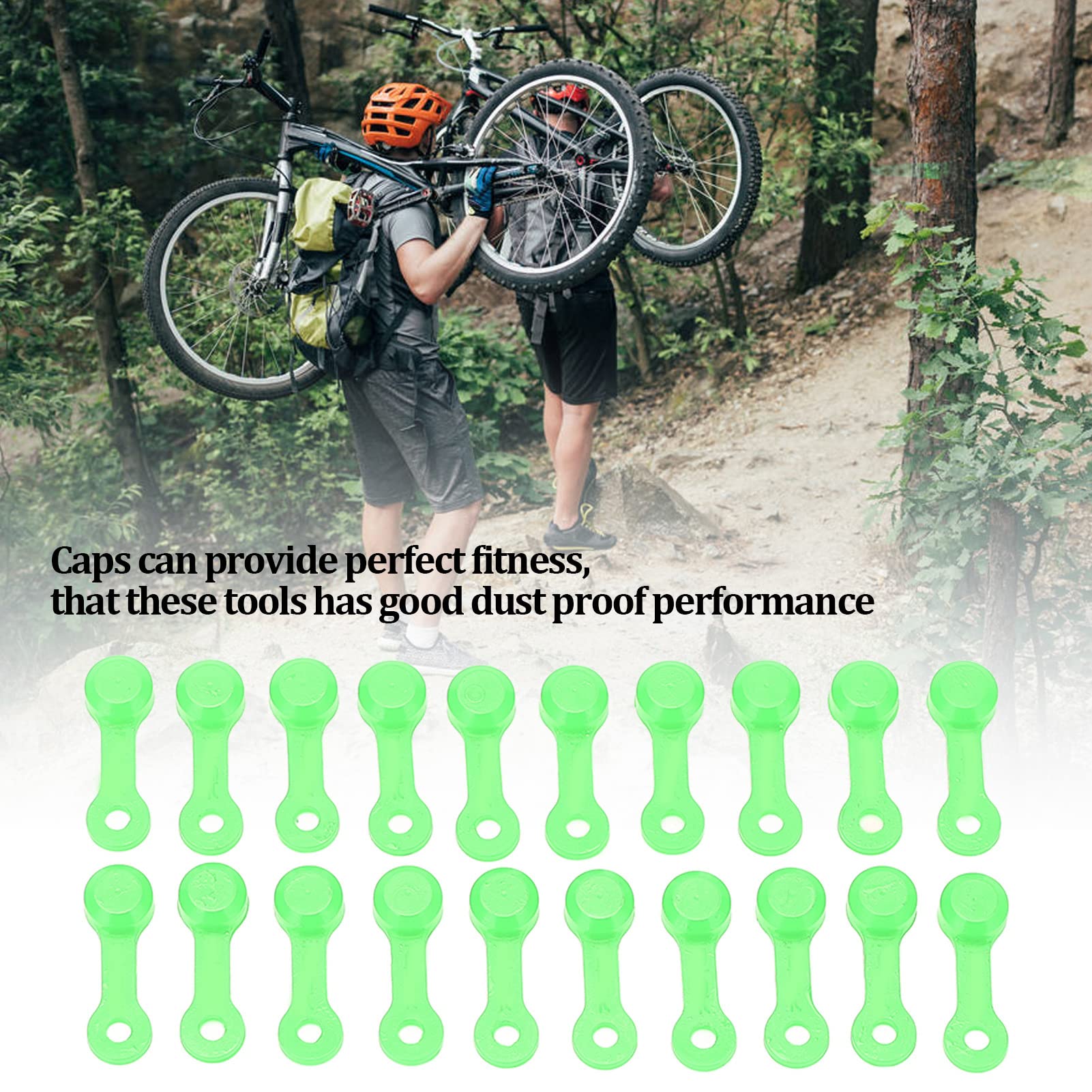 cardyven 20PCS Brake Bleeder Cap, Silicone Grease Fitting Caps Car Brake Bleeder Screw Cover with Keeper for Cars Motorcycles Bicycles Accessories (Fluorescent Green (Light-Light Version))