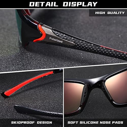 Miniatura 10 de TOODOO 4 pares de lentes de sol polarizados para hombre con protección UV, gafas de conducción deportivas para actividades al aire libre