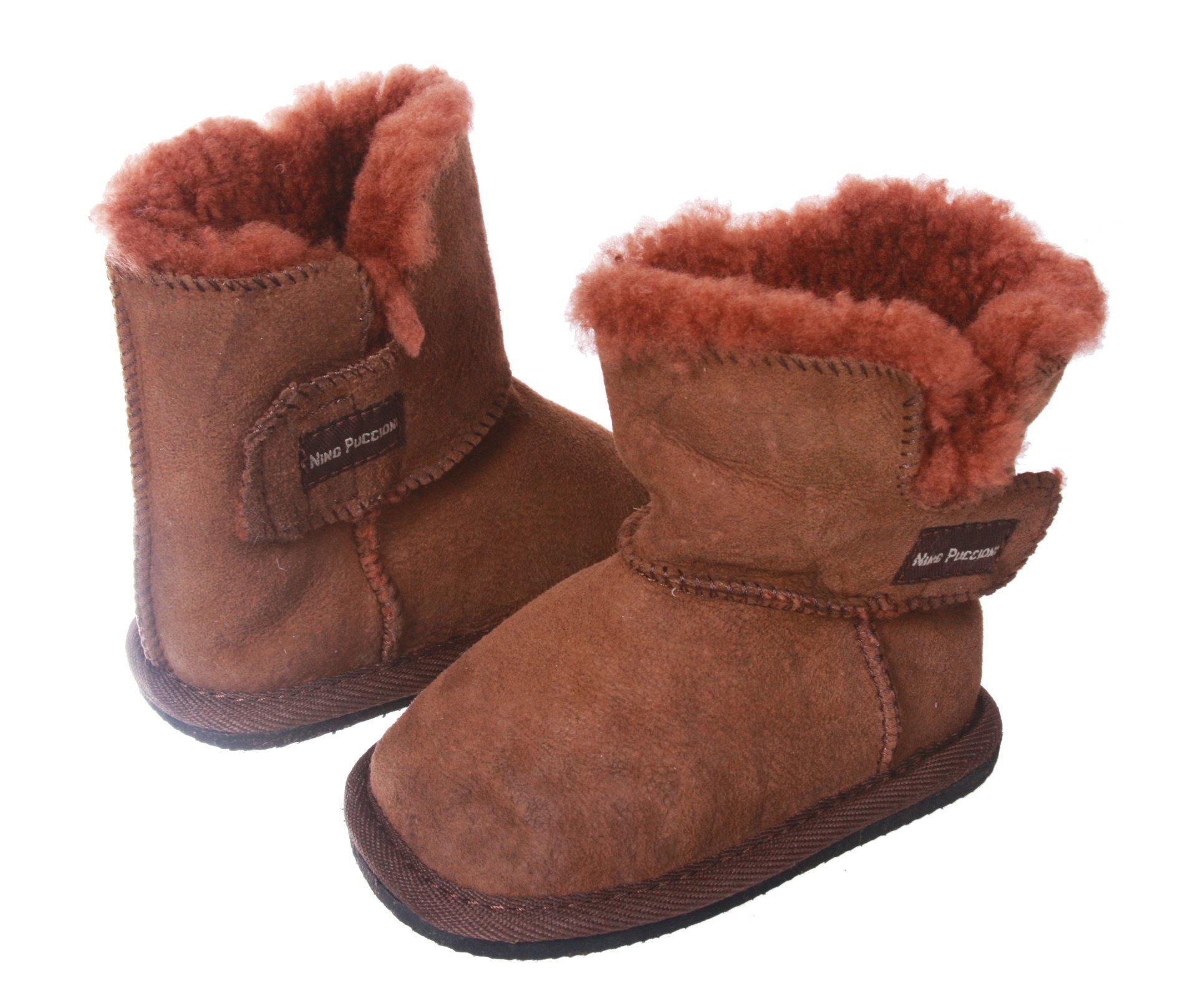 NINO Infants' Genuine Suede Shearling EVA outsole Boots Size: S - (0-8 Months) Color: Chocolate