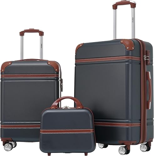 Merax Juego de maletas de 3 piezas 202428 equipaje de mano con cerradura TSA expandible maleta rígida con ruedas giratorias color negro 3 piezas