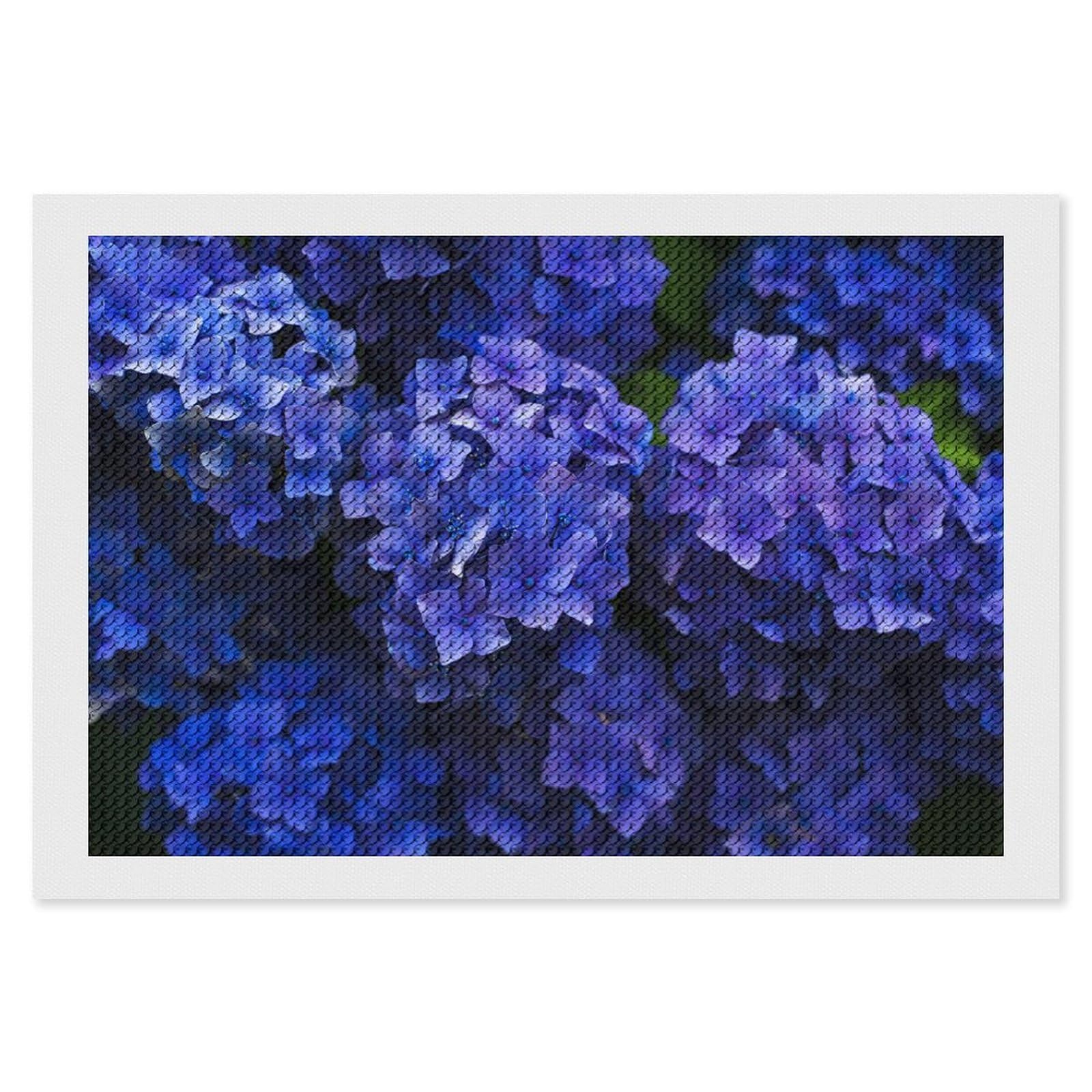 Amazon | 青色のあじさいの花 ダイヤモンドアートダイヤモンドペイン