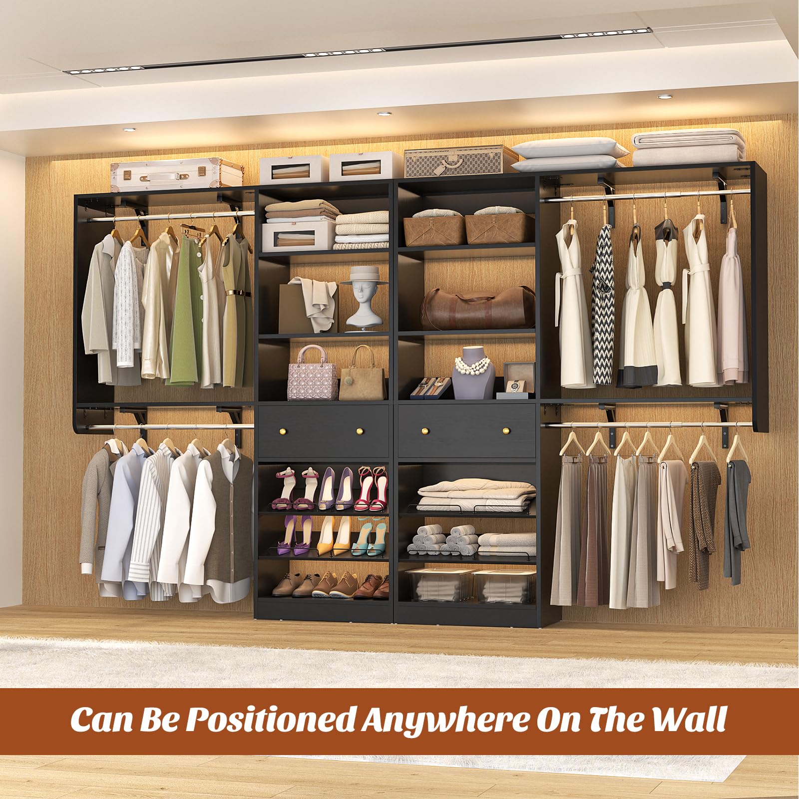 Amazon.com: [10 FT Closet System] 120 Inch Reversible Set of 2
