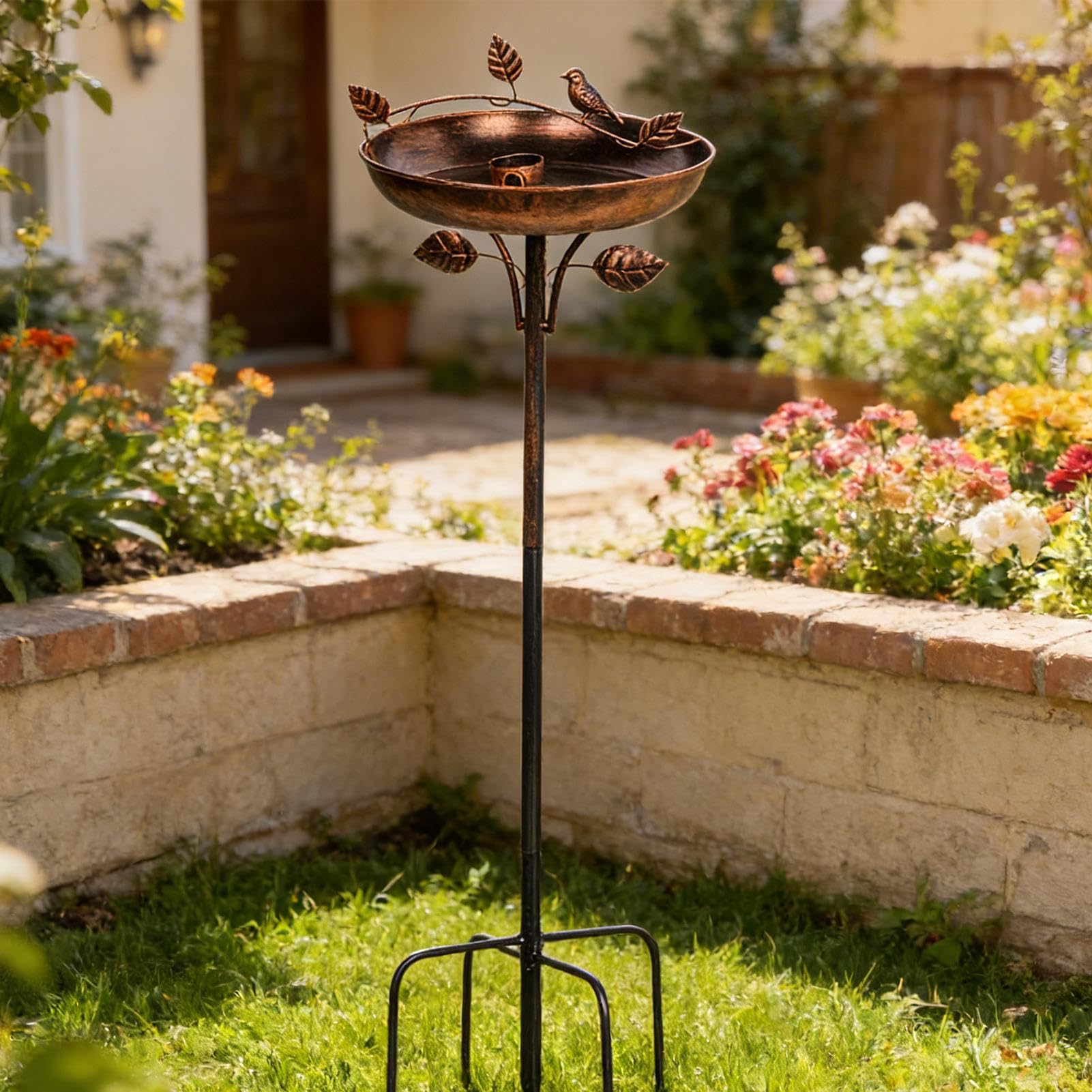 Vogeltränke Ca. 100 cm Hohes Garten Metallvogelbad | Vogeltränke Deko Für Garten, Terrasse, Balkon Und Rasen