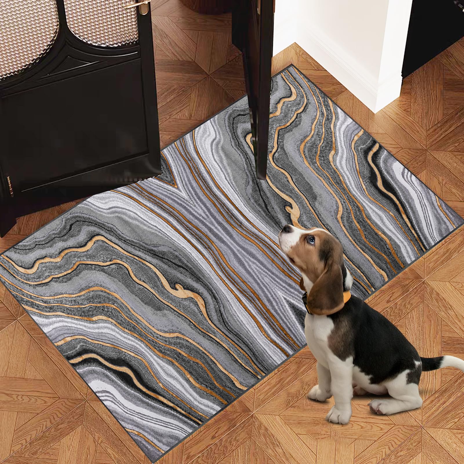 Tappeto Passatoia Runner Cucina Antiscivolo 80x100 Cm – Morbido E Lavabile In Poliestere Con Fondo Gomma, Assorbente Per Corridoio E Ingresso - 3