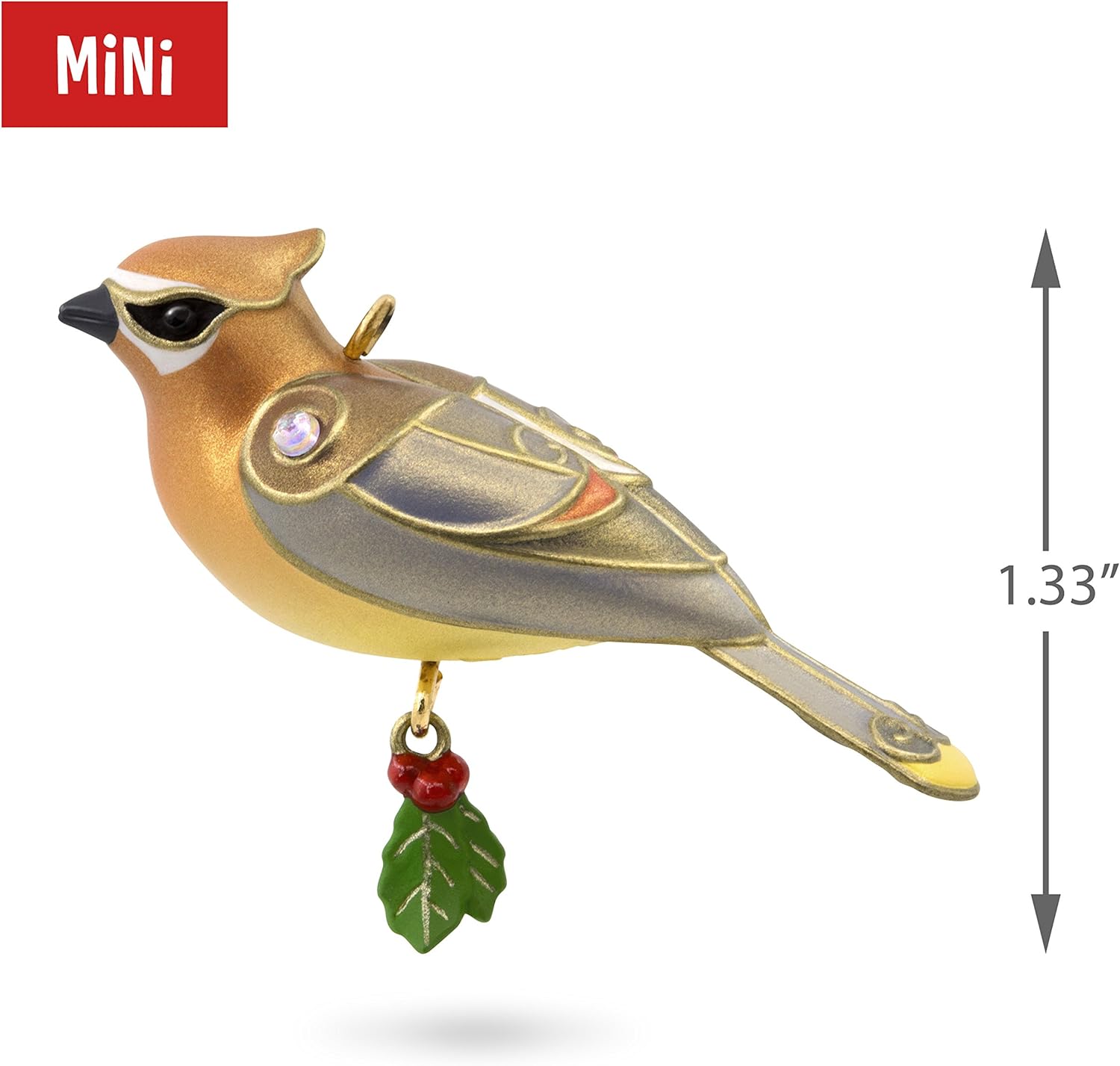 Hallmark 795QXM8532 Miniature Beauty of Birds Cedar Waxwing Keepsake Christmas Ornaments