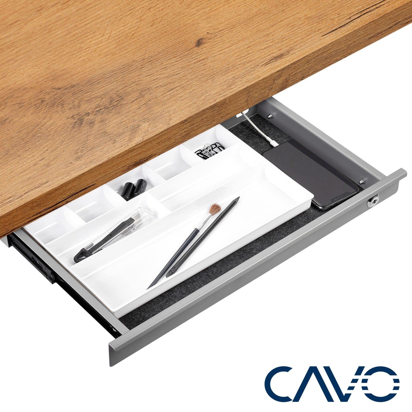 SOTECH CAVO Schubladeneinsatz für Schreibutensilien weiß 335 x 201 x 31 mm