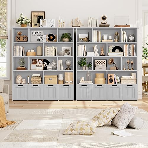 Miniatura 4 de FINETONES Organizador de almacenamiento de juguetes de 5 niveles, estantería para niños de 57.5 pulgadas de alto con 4 cajones móviles y 10