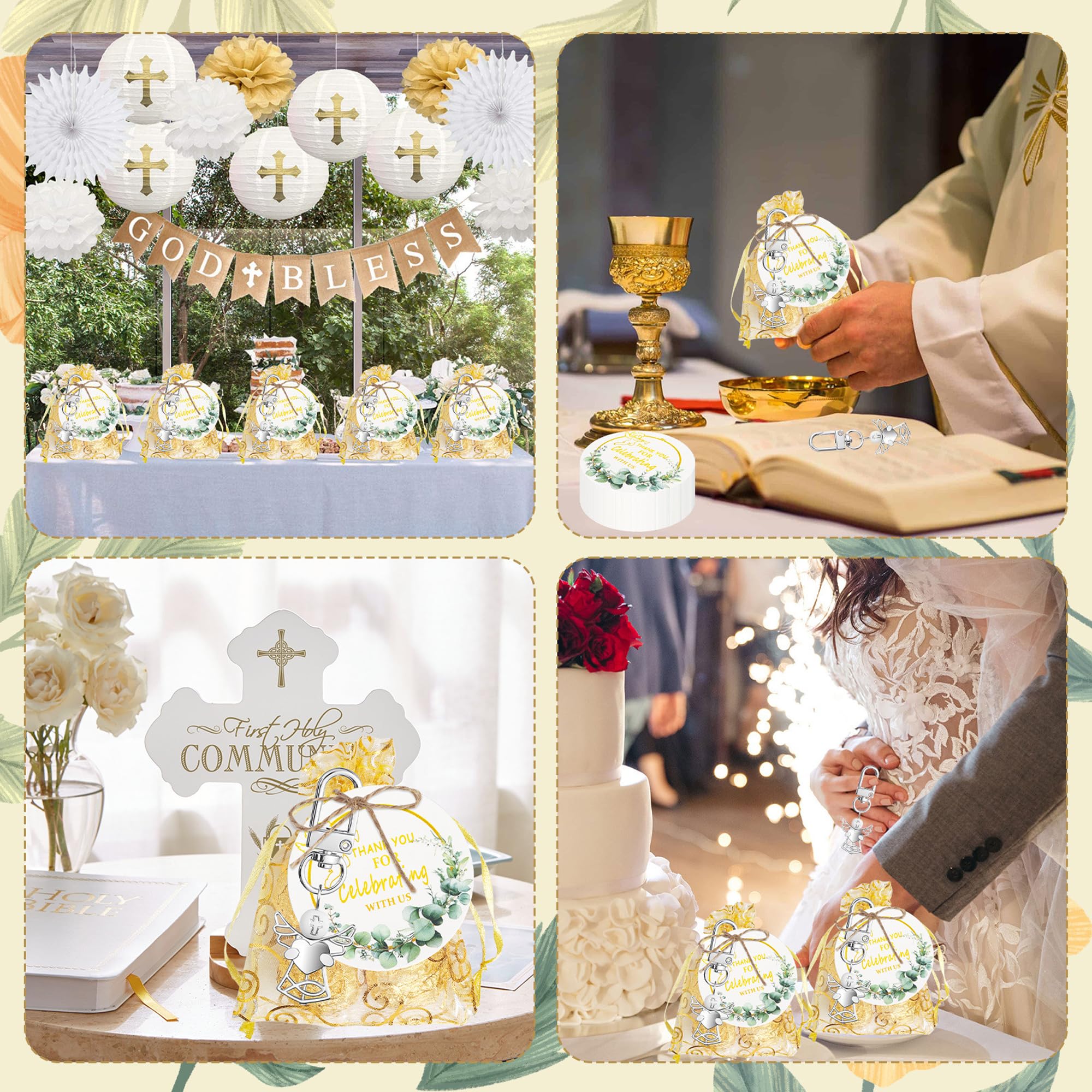 12 Piezas Llavero De Ancla De Regalo De Boda Llaveros De Regalos Llavero Estilo áNgulo+Bolsa Organza+Etiqueta Kraft Para Regalos De Bautismo,Regalo De Agradecimiento De Invitado (ángel)