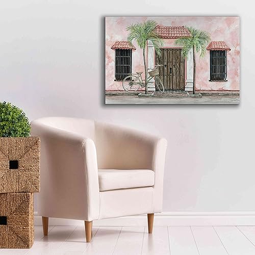 Miniatura 8 de Epic Graffiti Arte de pared en lienzo Giclée con texto en inglés "Palms and Bike" de Cindy Jacobs, 26 x 18 pulgadas