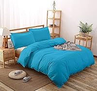 Vista 5 de 1 funda de edredón de 800 hilos, 1 pieza con cierre de botón y lazos en las esquinas y 2 fundas de almohada, juego de funda de edredón refrescante