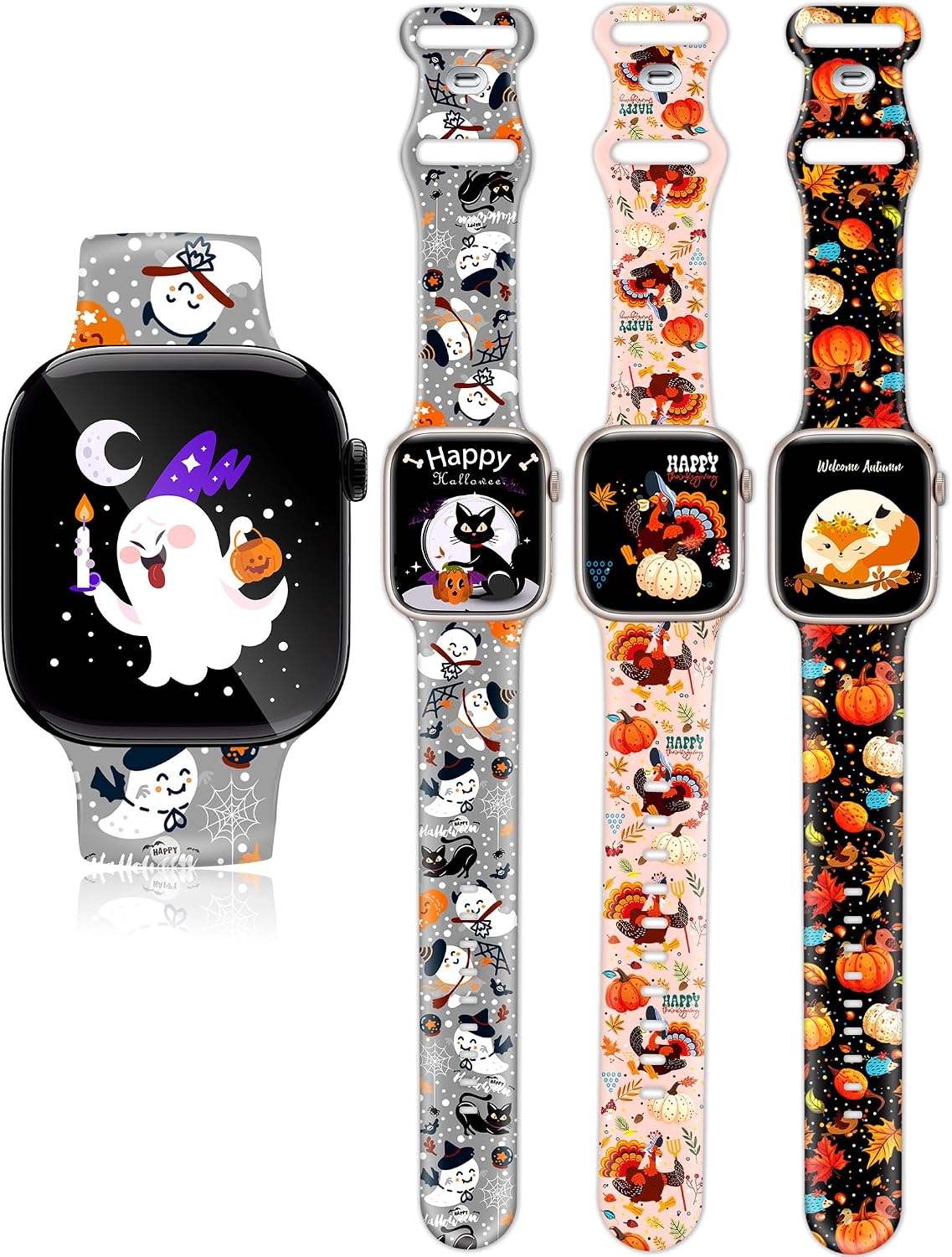 4 Pack Christmas Fall Watch Band for Apple Watch 38/40/41/42/44/45/46/49mm