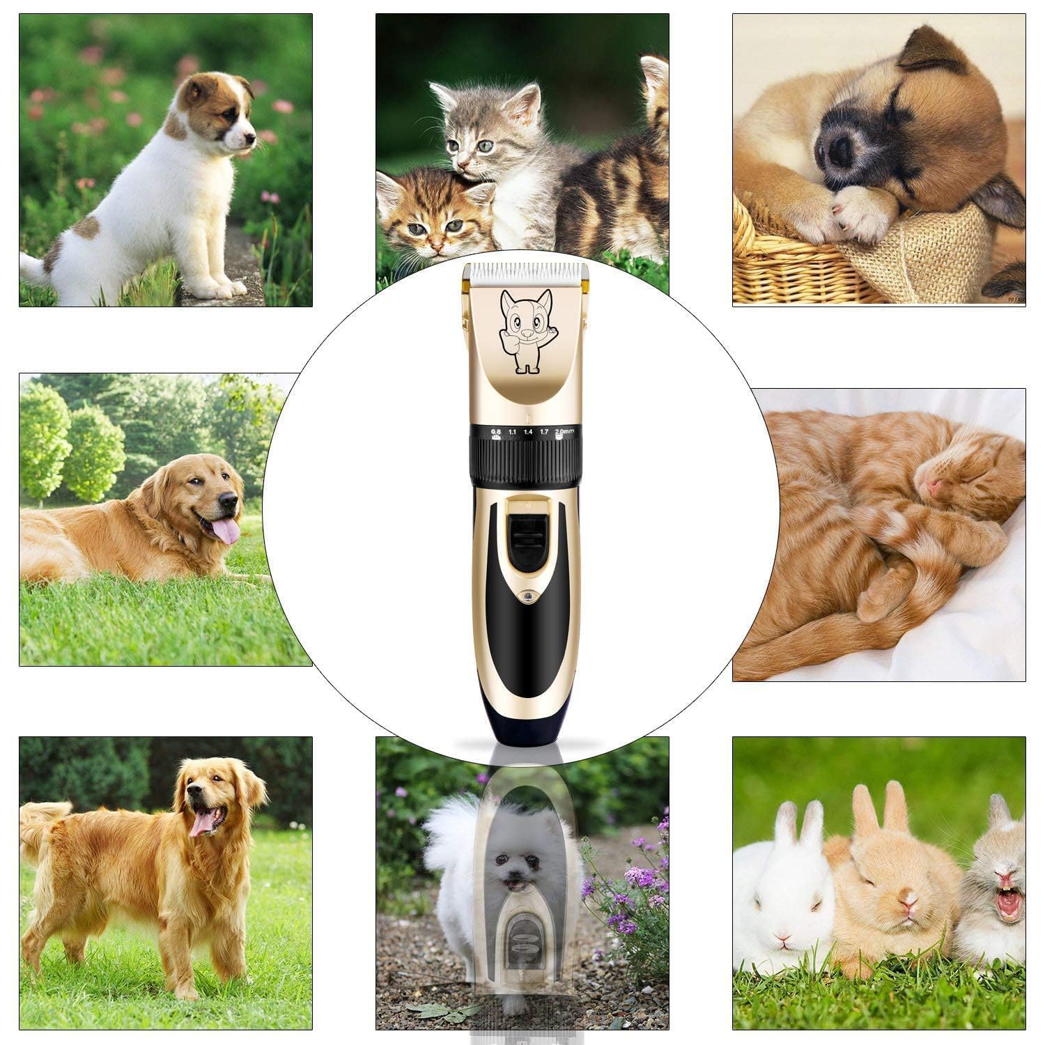 Dog & Cat Hair Trimmer Kit - Cordless & Quiet -7 Dog & Cat Hair Trimmer Kit - Cordless & Quiet -7