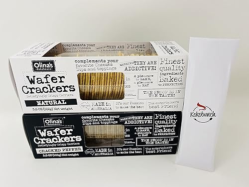 Olinas Bakehouse Paquete variado de galletas de oblea con kit Kokobunch - Pimienta natural y agrietada (paquete de 2) 3.5 onzas