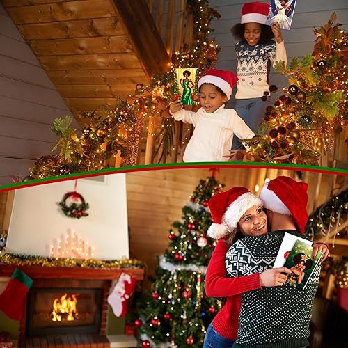 Vista 6 de 150 tarjetas de Navidad afroamericanas, tarjetas de felicitación tradicionales con 150 sobres, 150 calcomanías, tarjetas surtidas religiosas