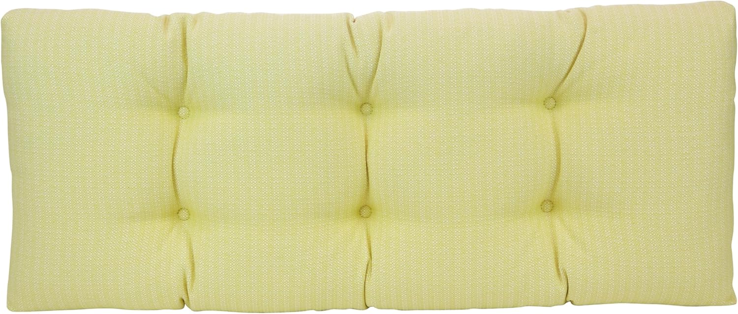 Klear Vu The Gripper Non-Slip Tufted Bench Cushion for Indoor Furniture, Assembled in USA, Entryway Storage, Bay Window, Corner Nook or Piano Seat, 33 Inches, Solid Yellow Solid Yellow 33 Inches