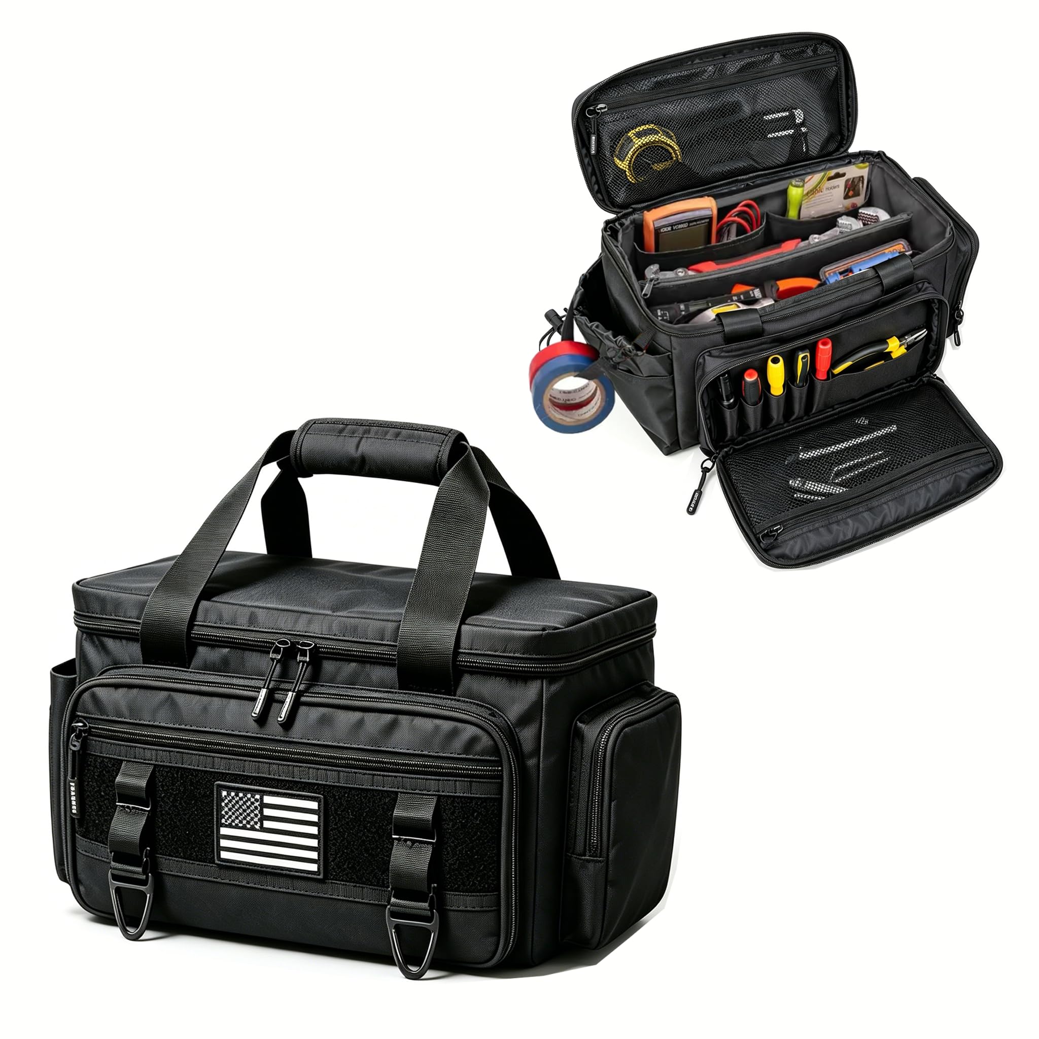 16" Tactical Tool Bag, 800D Oxford, MOLLE, Black