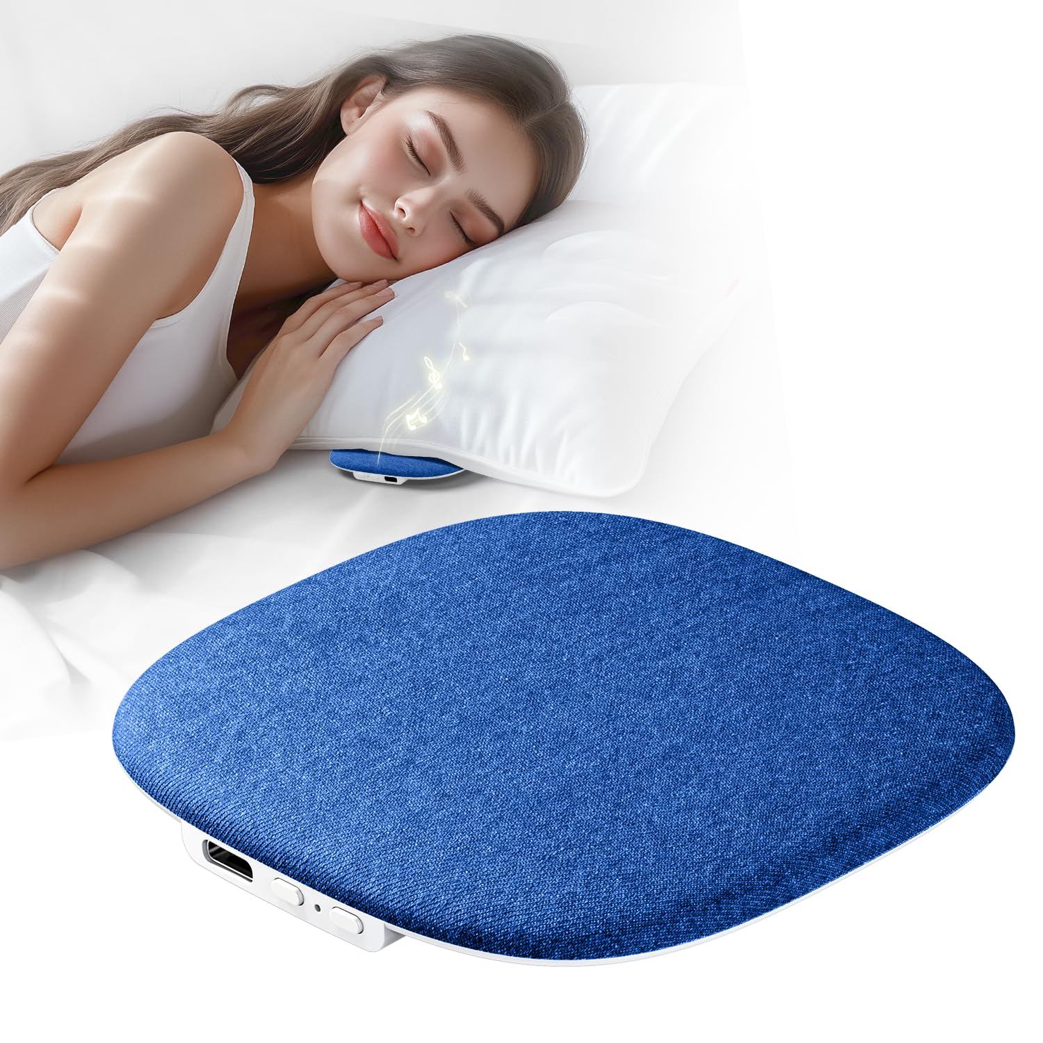 Photo 1 of **VOLUME IS LOW/ OR ITEM IS DEFECIVE*** RIKSOIN Pillow Speaker for Sleeping,Bluetooth Under Pillow Speaker for Support White Noise Sleep Timer, Speaker with Stereo Bass Perfect for Side Sleepers,Adult Kids-Blue