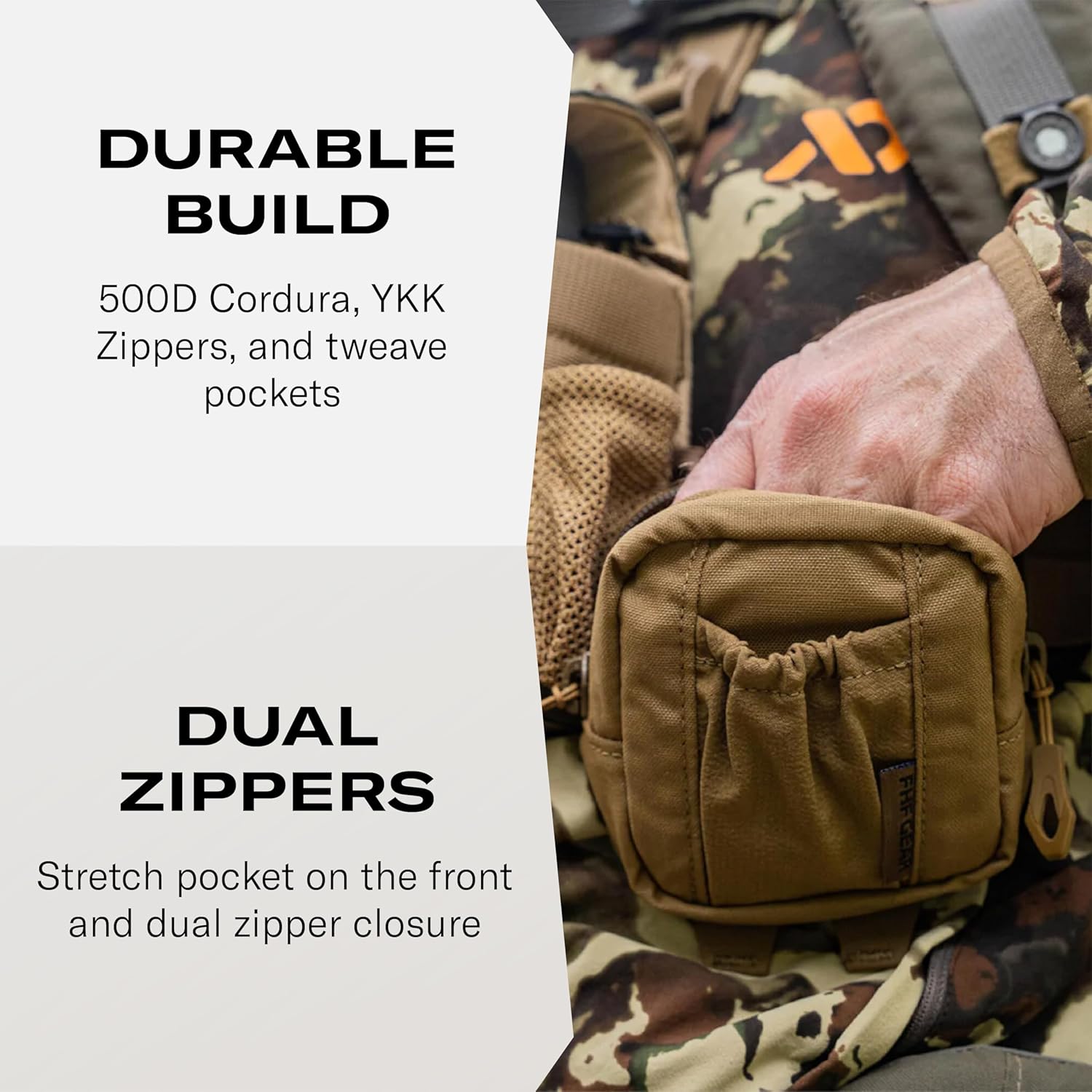 FHF Gear E3 Pouch – Multipurpose MOLLE Accessory Pouch for Bino Harnesses, Chest Rigs & Hip Belts