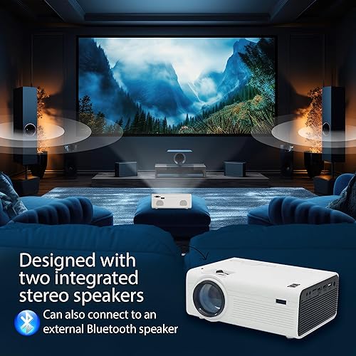 Miniatura 3 de RCA Proyector con pantalla plegable de 100 pulgadas y Bluetooth  Proyector portátil para interiores y exteriores con proyección de 150 pulgadas