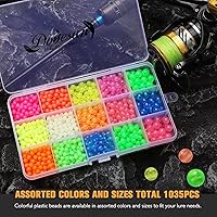 Vista 9 de Dovesun Cuentas de pesca que brillan en la oscuridad, cuentas de pesca para agua salada, 1035 unids/600 piezas/250 piezas/120 cuentas coloridas