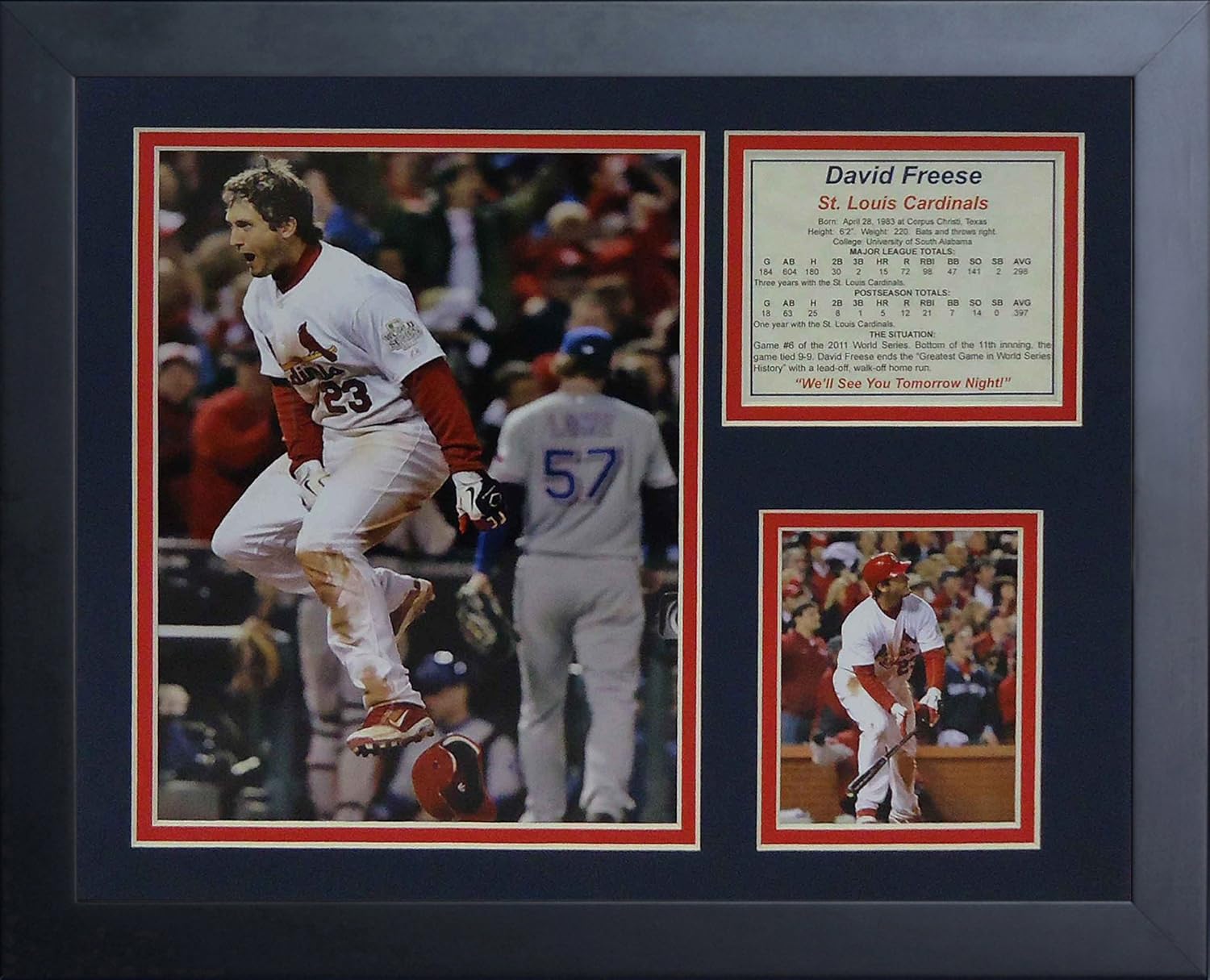 Legends Never Die David Freese 2011 Celebration Framed Photo Collage, 11x14-Inch
