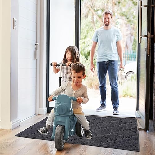 Miniatura 2 de COSY HOMEER Tapetes para puerta de interior, alfombra atrapadora de suciedad, zapatos húmedos y patas, puerta delantera, entrada exterior, entrada