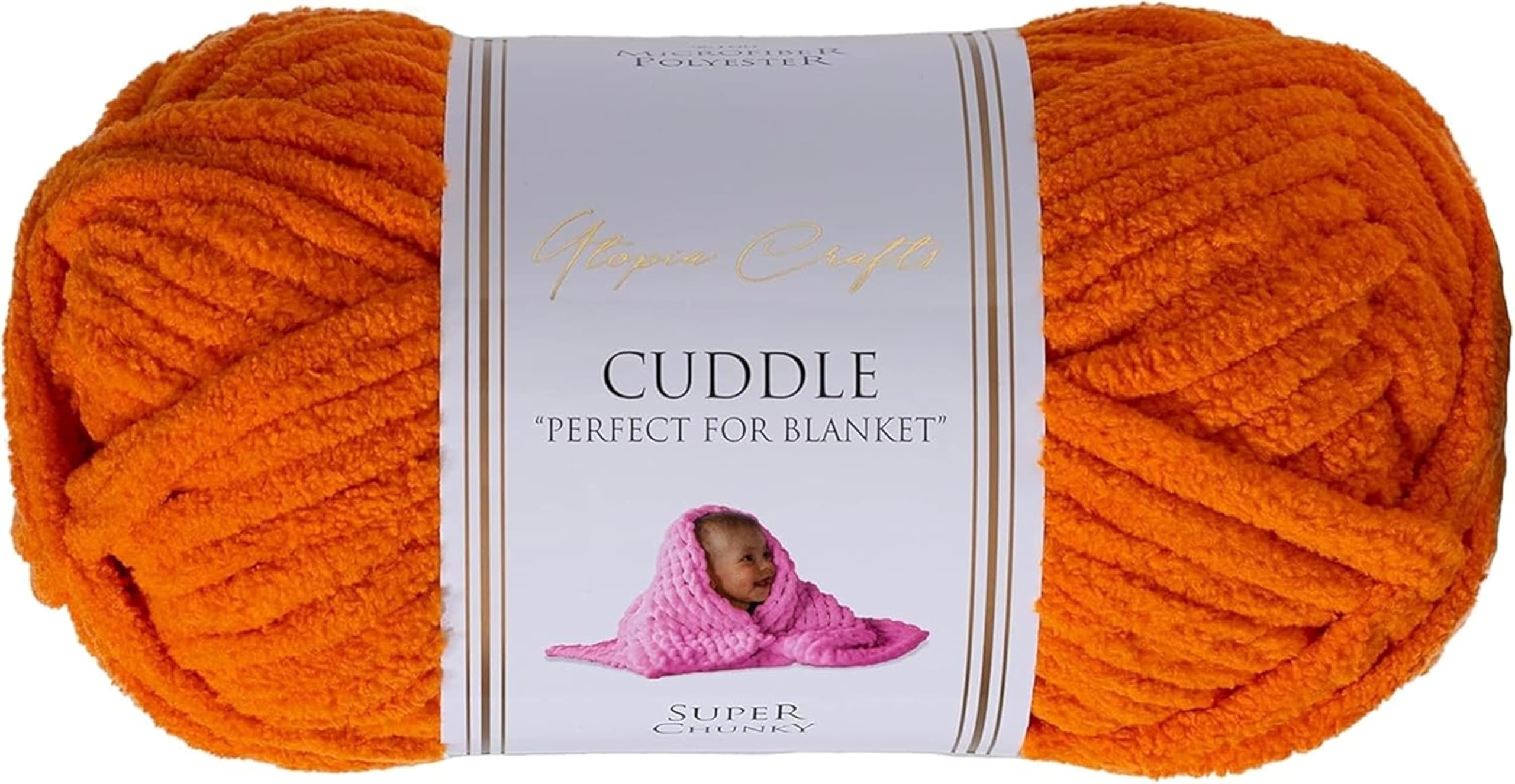 Sponsored Ad – Utopia Crafts Cuddle Super Chunky Chenille Soft Yarn for Knitting and Crochet (Pumpkin Orange, 100g)