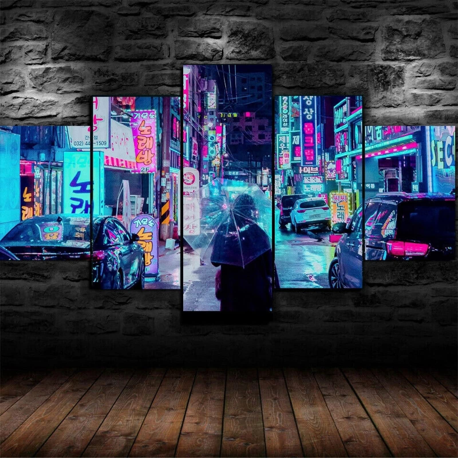 Amazon.co.jp: アートパネル サイバーパンクシティコリアナイト 絵画