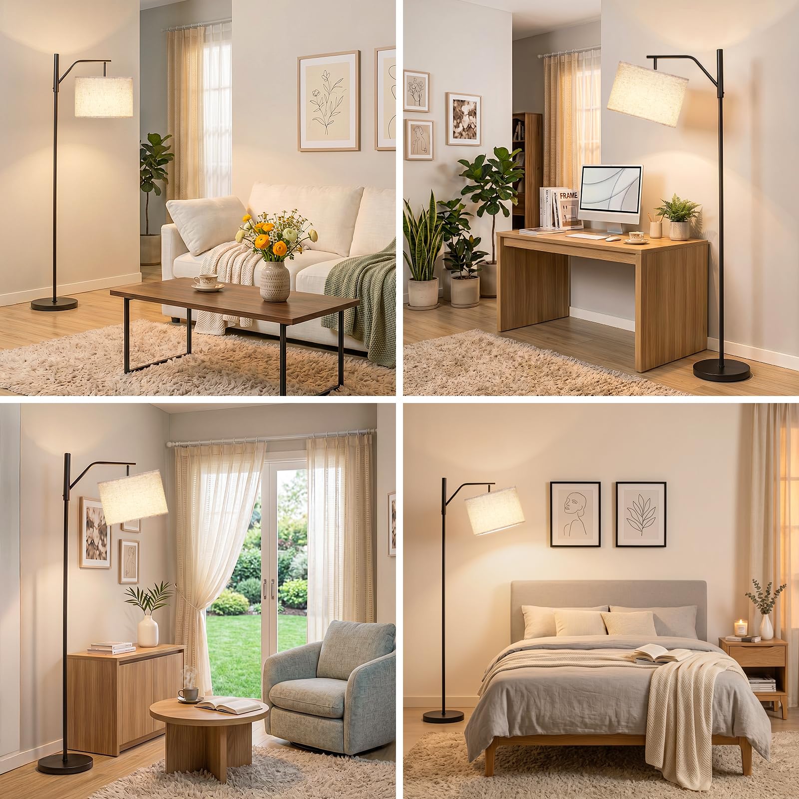 TaoFiaCo 168 cm Lampada da Terra a LED Ricaricabile per Soggiorno, Beige | Lampada Moderna Ad Arco, 3 Temperature di Colore, Telecomando, Piantana per Camera da Letto Ufficio, Lampadina LED Inclusa