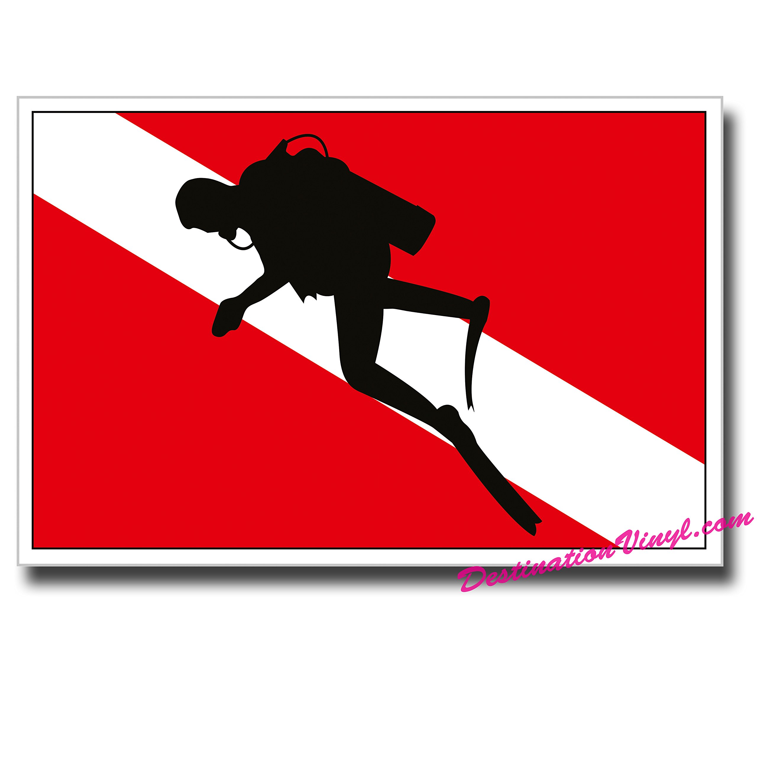 2 x Glossy Vinyl Stickers - Scuba DAN Laptop Decal Padi Basi Diving Dive #0114 (As Shown.)