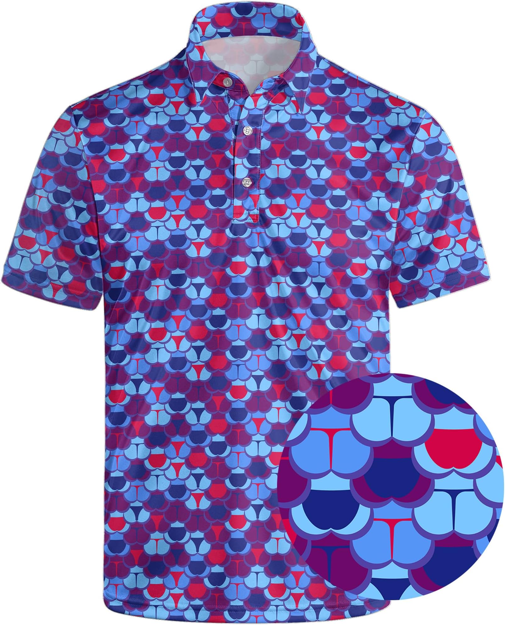 Men's Funny Golf Shirts Hawaiian Polo Shirts 80S Flashes Polo Shirts Funny Hawaiian Beach Summer Golf Polo Shirts