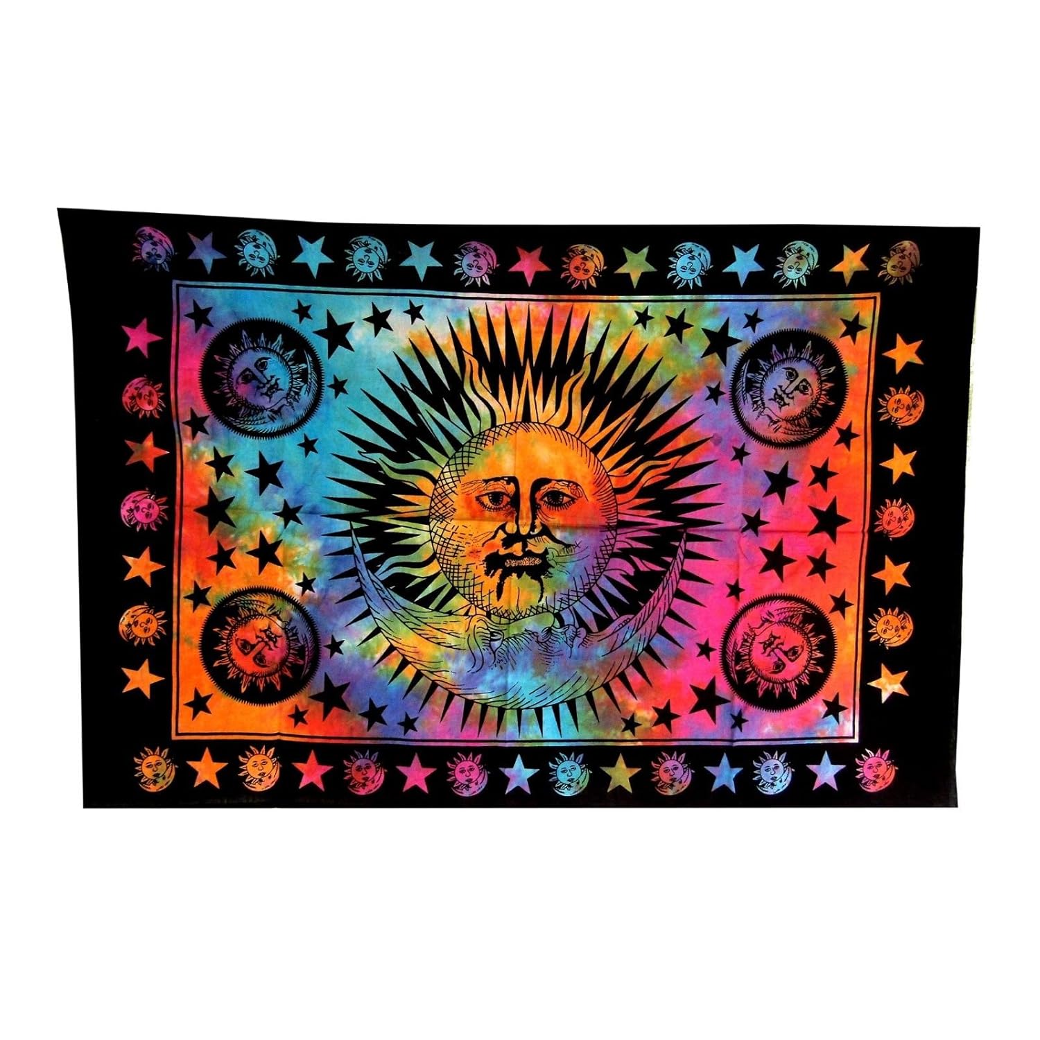 Indian Sun Handmade Wall Hanging Bohemian Poster Elephant Ethnic Throw Wall Decor Cotton Poster