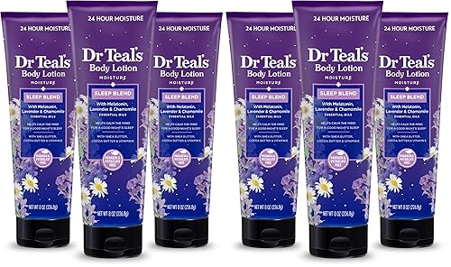 Miniatura 12 de Dr Teal's - Loción corporal para dormir, hidratación de 24 horas, con melatonina, aceites esenciales de lavanda y manzanilla, 8 fl oz (paquete de 3)