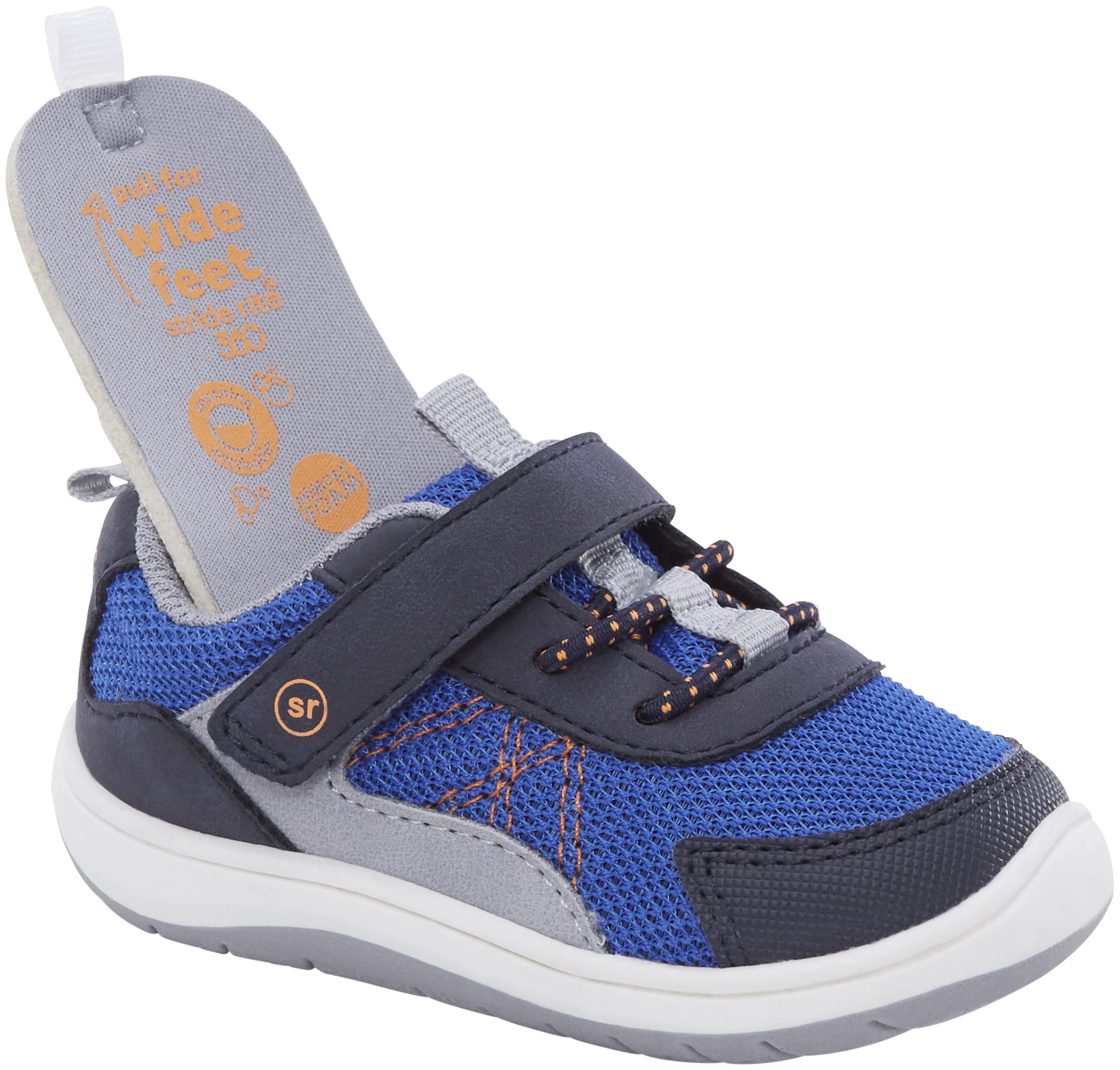 Stride Rite 360 Boys Carson Athletic Sneaker, Blue, 3 Infant