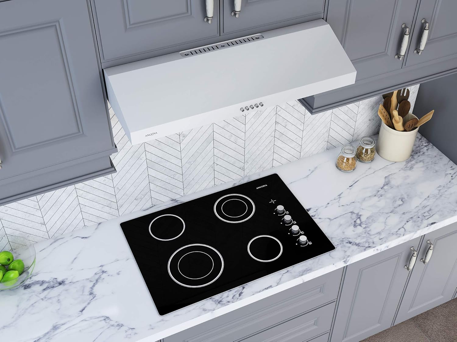 Black Friday - 80% OFF Ancona AN-1291R Slim SDRW 30 in. 325 CFM Non-Vented White Under Cabinet Range Hood