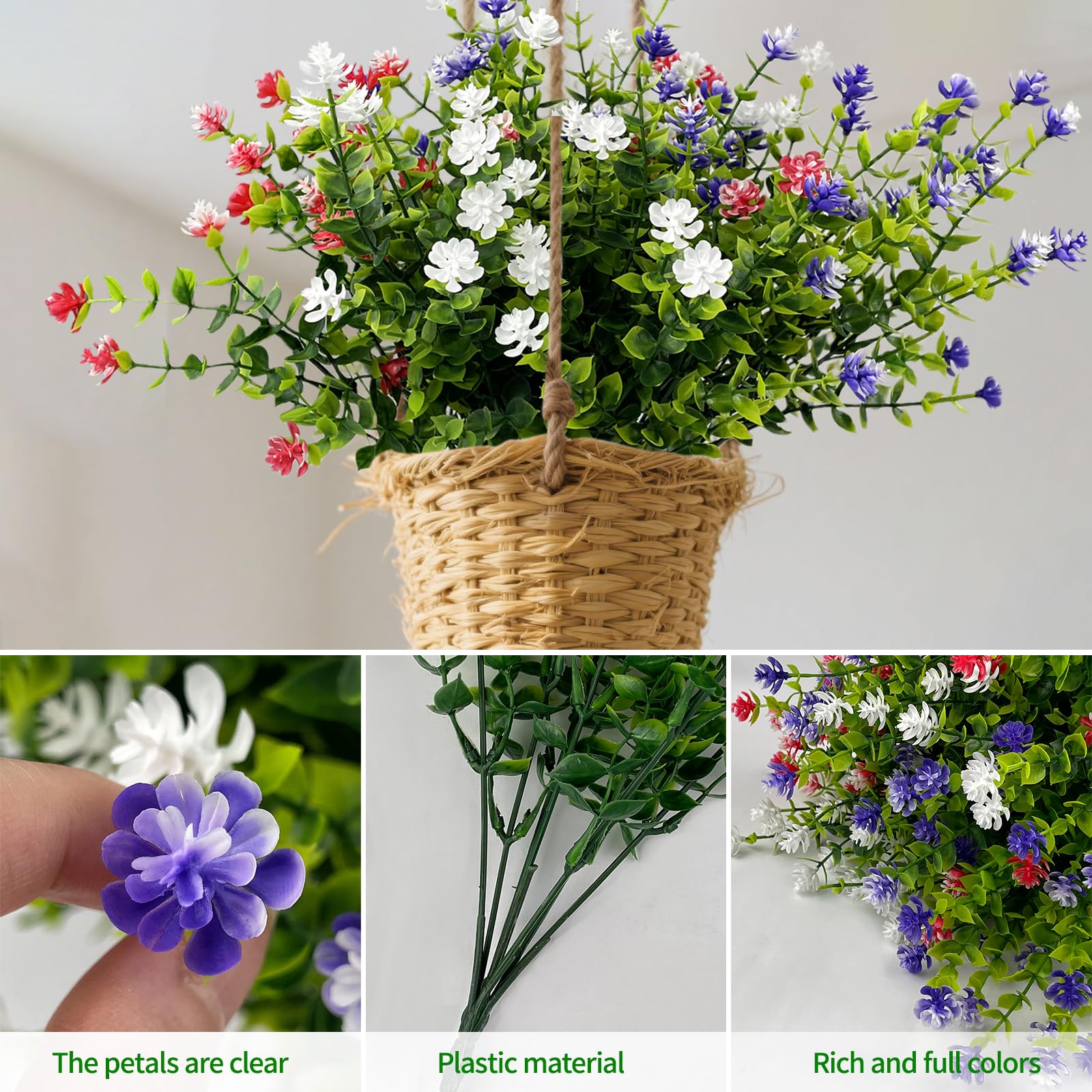GREENRAIN Fiori artificiali per esterni, fiori finti