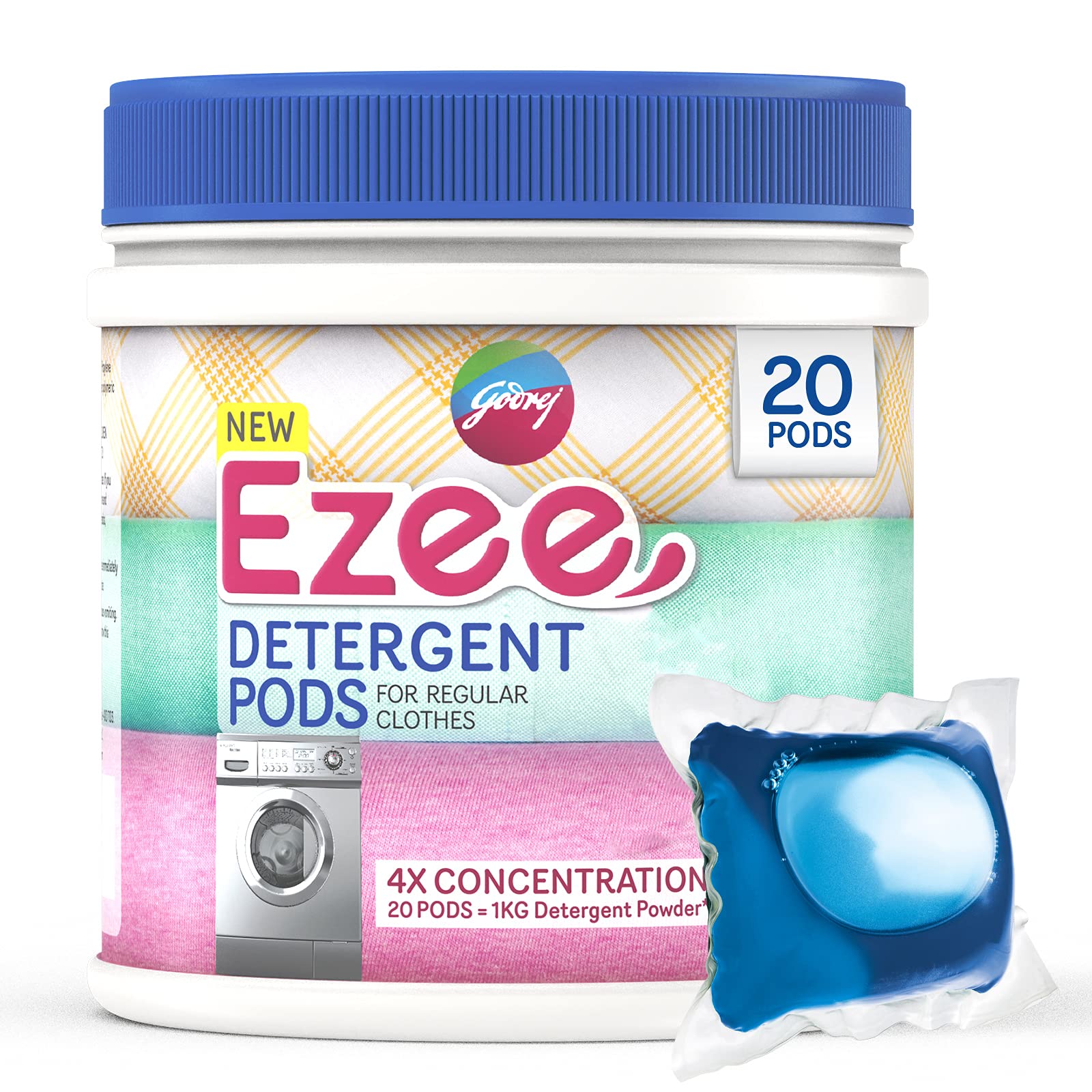 Buy Godrej Ezee Pods, 4X Concentrated Liquid Detergent 20 Count, for