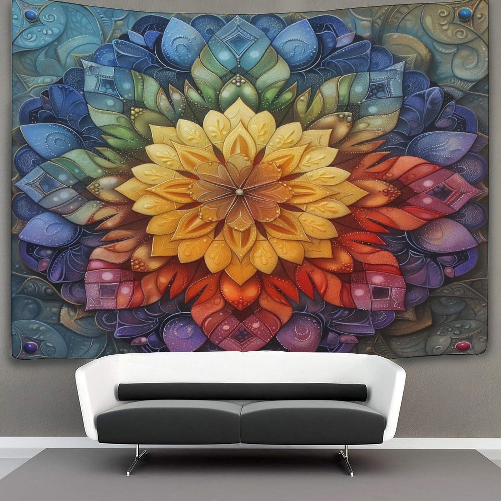 kaiyun 150cmx200cm Tapestry Mandala Tapestries Datura Flowers 3D Printing Wall Hanging Home Decorations
