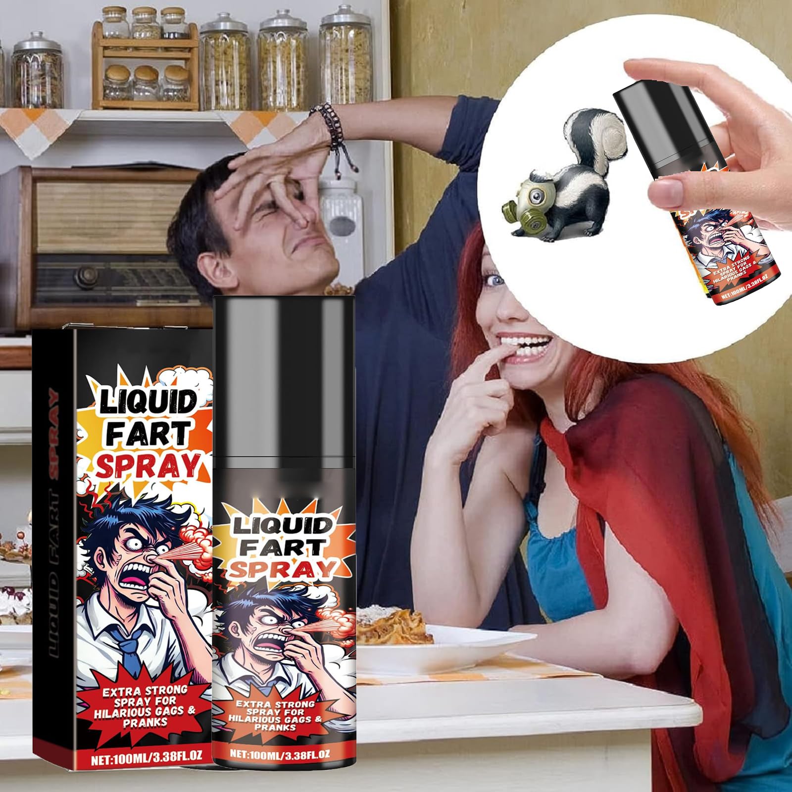 Spray Puzzolente Liquido,Scoreggia Liquido,Farta Puzzolente Spray,Spray per Scoregge Liquido,Spray Puzzolente per Scherzi,Scherzi Divertenti Spray,Che Odora Puzzolente Per Scherzi Del Pesce D'Aprile