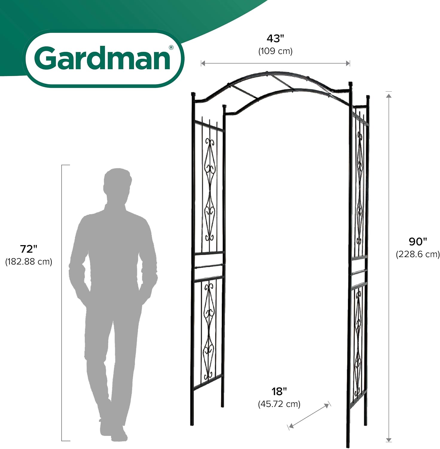 Gardman R355 Charleston Garden Arch , black