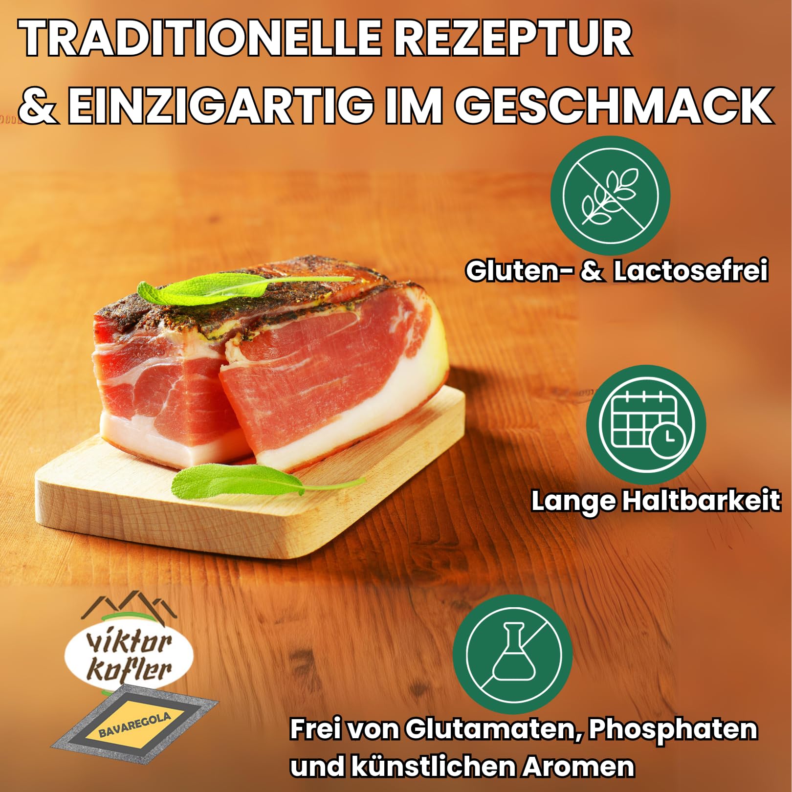 Südtiroler Alpenspeck ganz - 5kg - 1 ganzer Speck - 1/1 Hamme - 3 Monate gereift- Spezialität von Viktor Kofler/Lana
