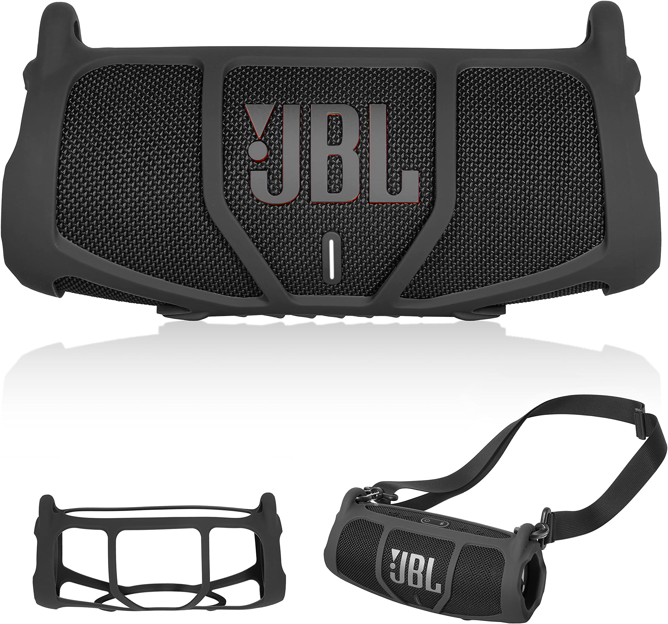 GETGEAR Silicone Cover Sleeve for JBL Charge 5 - Portable Bluetooth Speaker, Featured Design with More Protection, Best Matching in Shape and Color (Black)