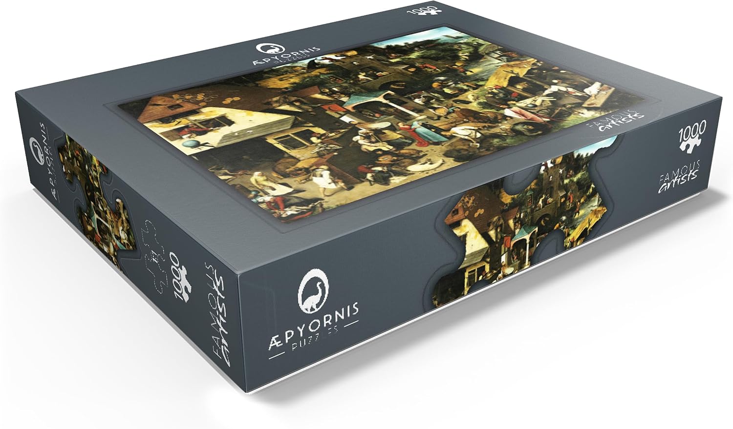 MyPuzzle Netherlandish Proverbs 1559 By Pieter Bruegel The Elder - Premium 1000 Piece Jigsaw Puzzle for Adults