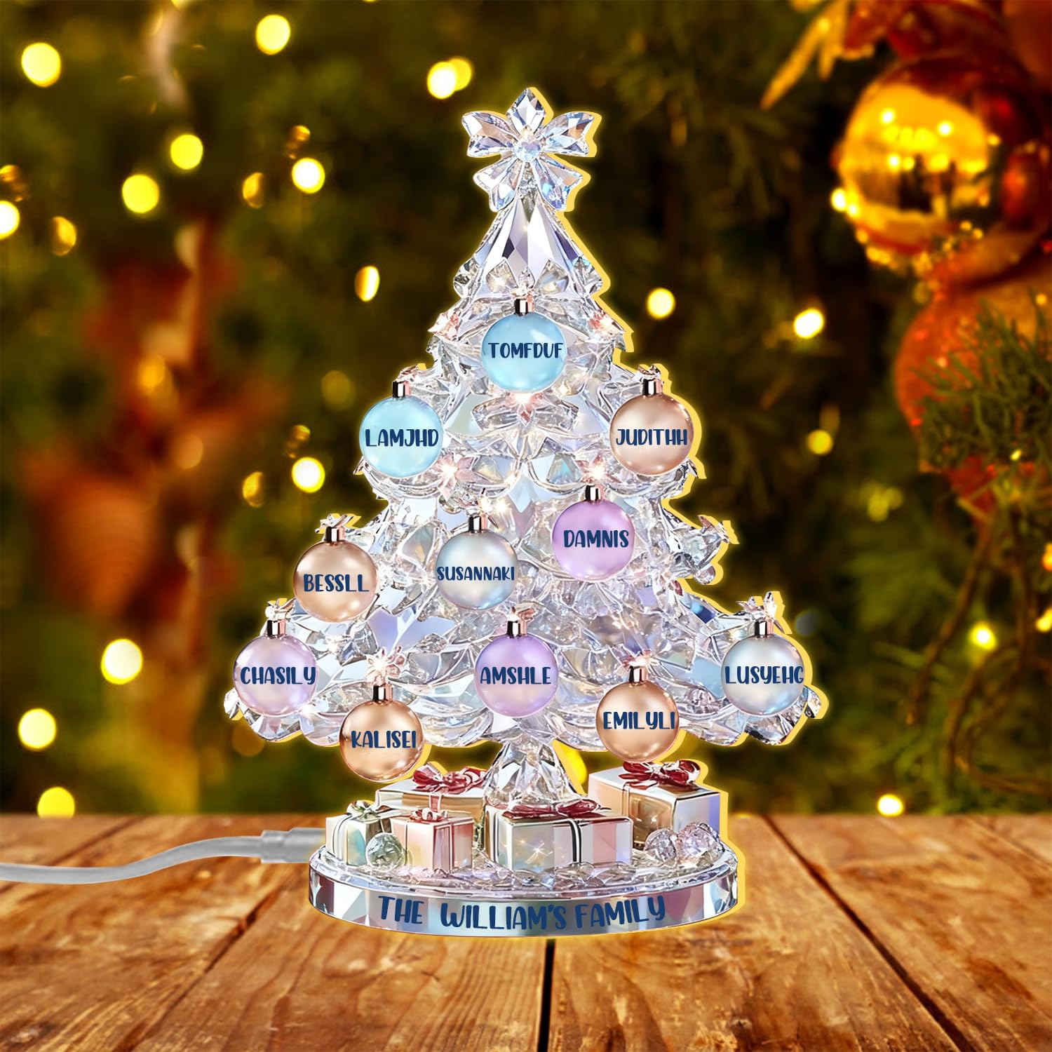 MYZQIFF Personalized Snowman Grandma, Grandpa, Grandparents and Grandkids LED Light Box, Custom Family Grandkids Name Christmas Snowman Grandma Night Light Lamp Box Desk Decor for Gigi Nana (style18)