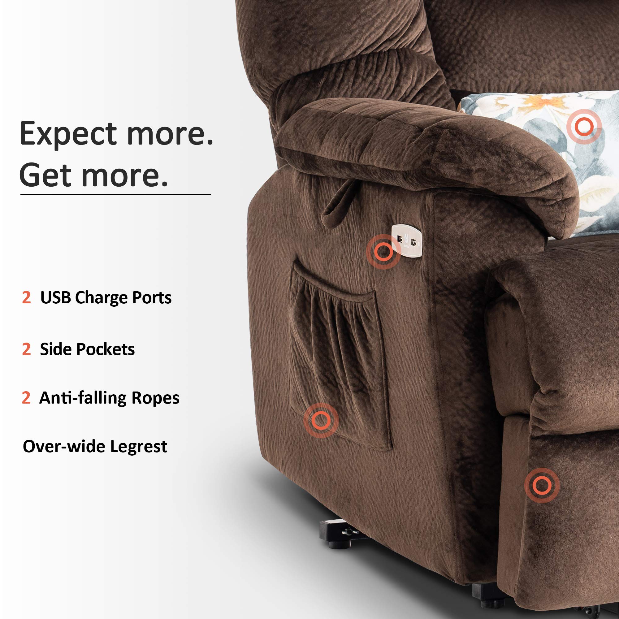 Infinite Position Lift Chair with Power Headrest for Elderly